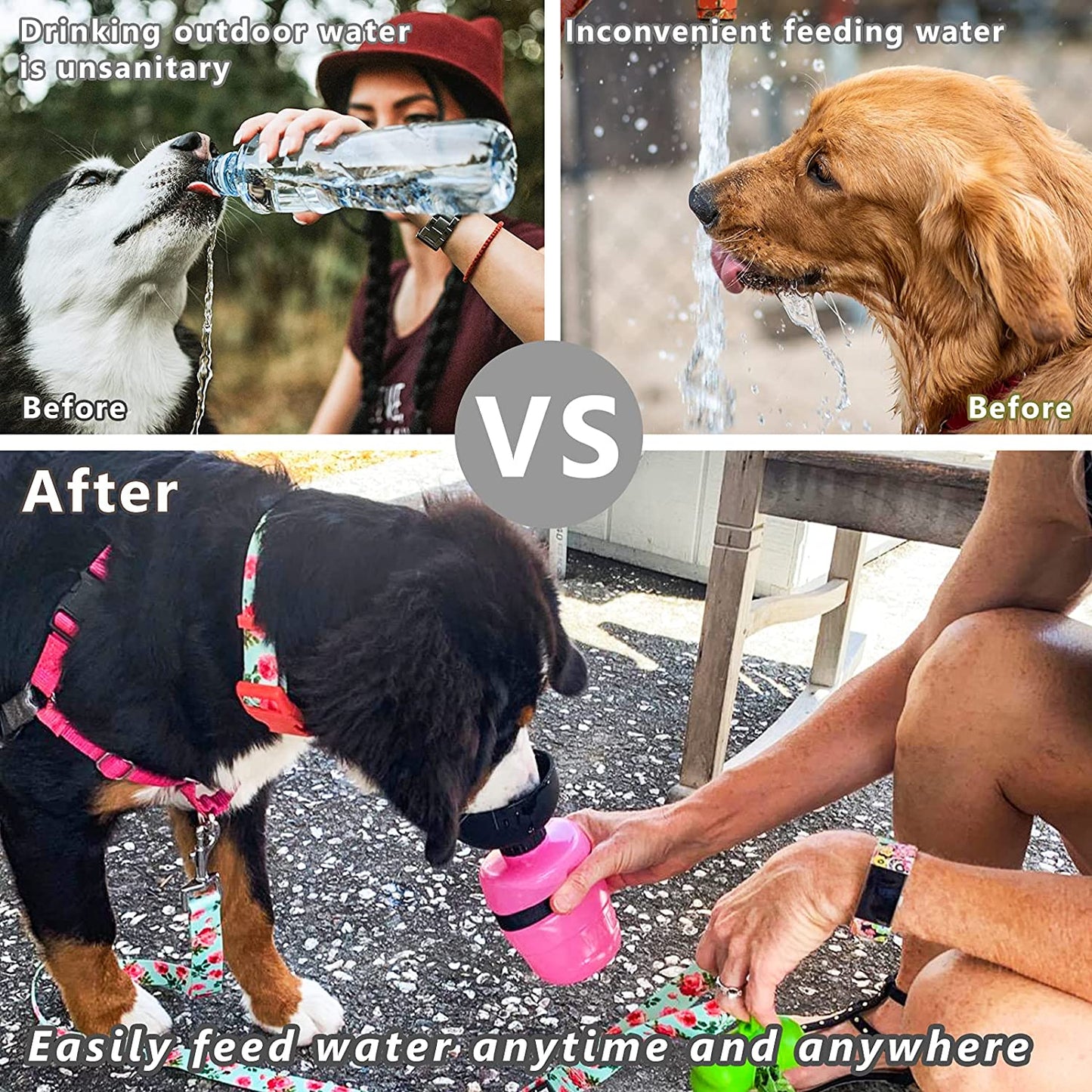 Upgraded Dog Water Bottle Foldable,Portable Dog Water Dispenser,Leak Proof Pet Water Bottle for Dogs,Dog Travel Water Bottle for Outdoor Walking,Hiking,Travel,Bpa Free,Lightweight