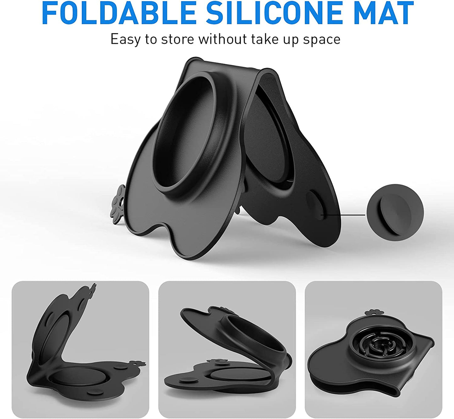 Slow Feeder Dog Bowls Food and Water Bowls with Non Spill and Non Skid Silicone Mat
