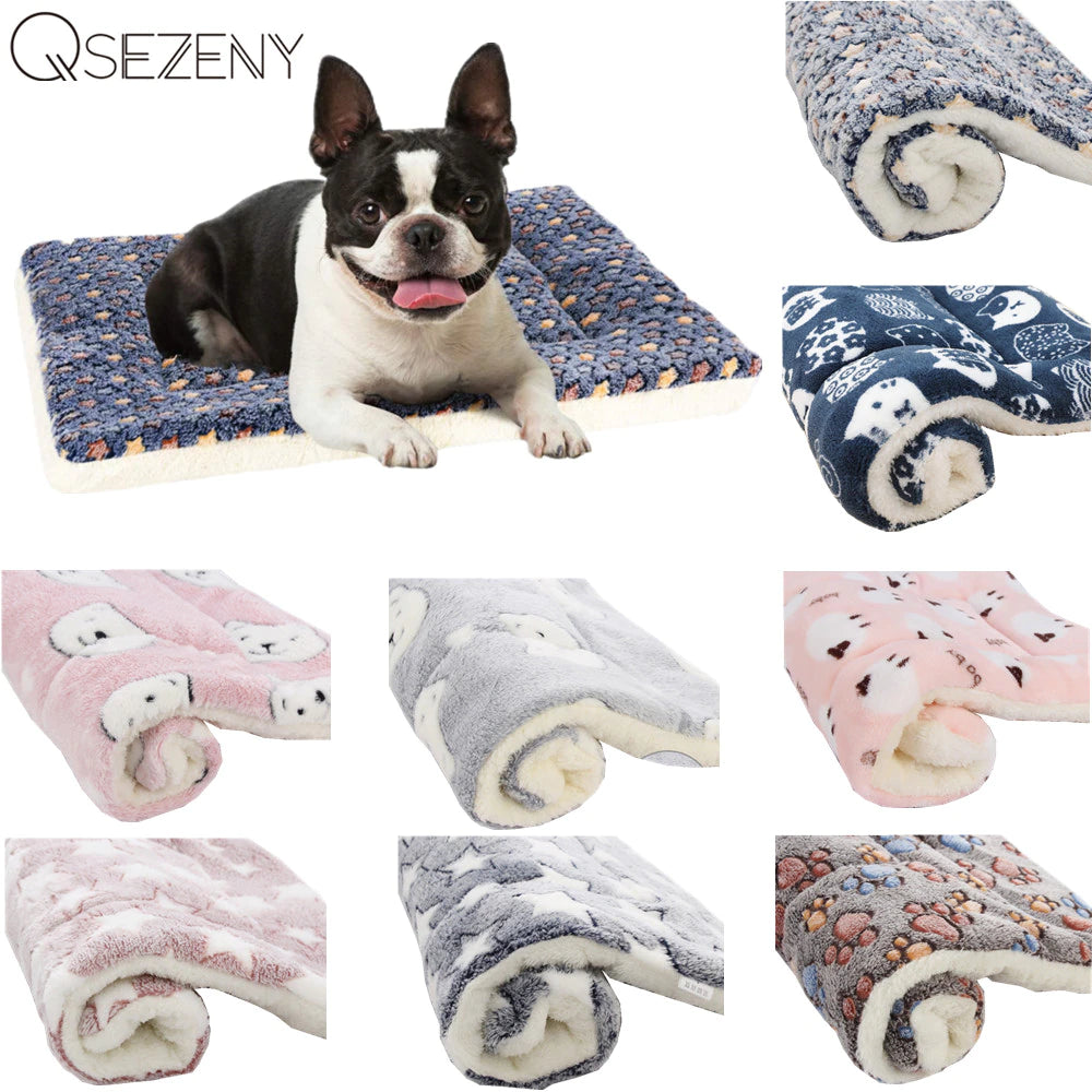 Pet Sleeping Mat Warm Dog Bed Soft Fleece Pet Blanket