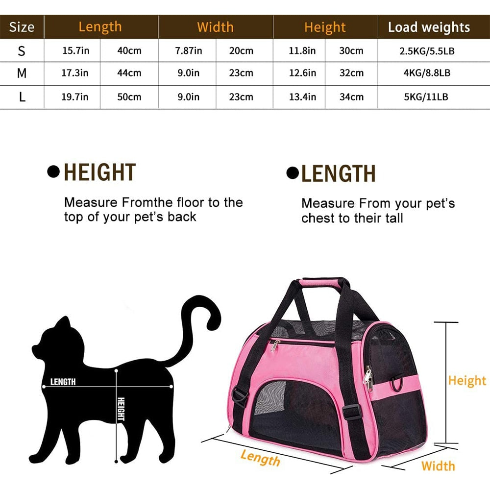 Foldable Portable Pet Cat Dog Carrier