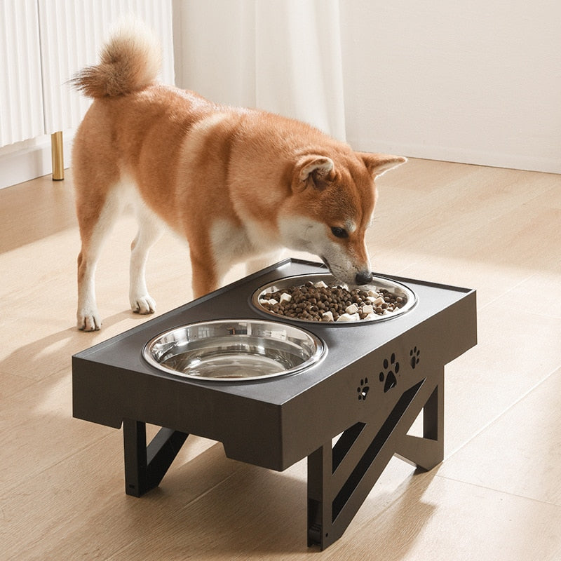 Dog Adjustable Double Bowls