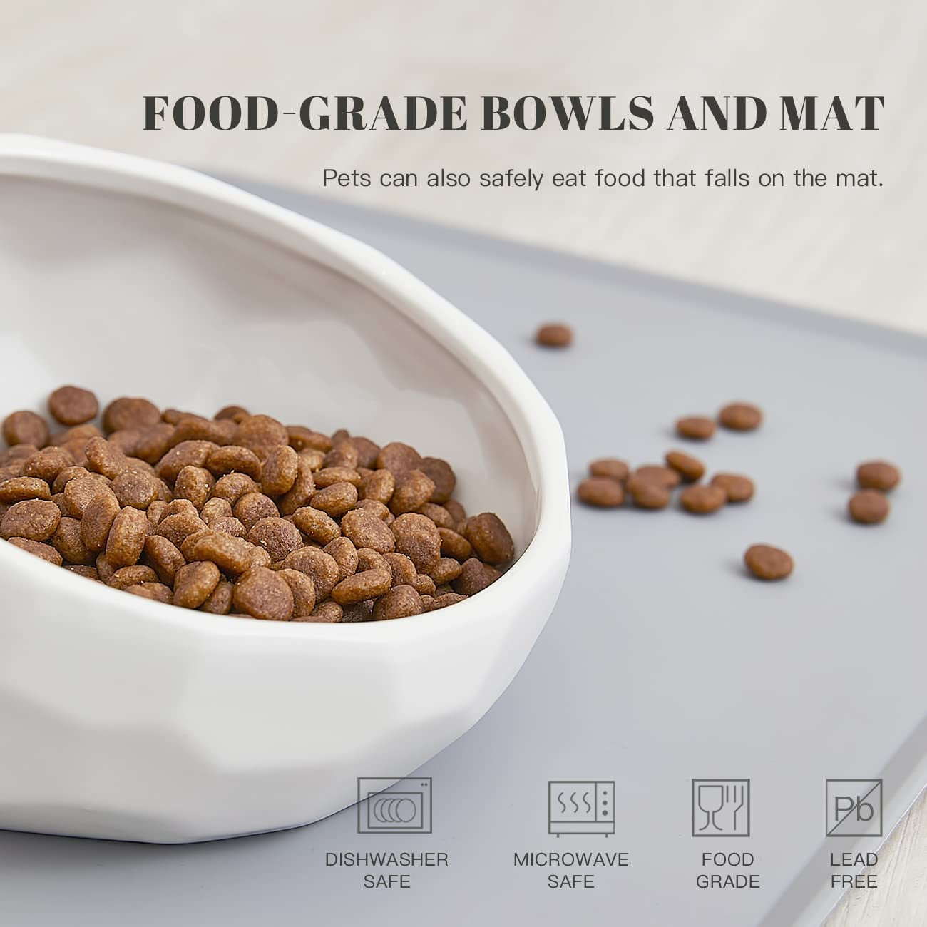 Ceramic Dog Bowls,snon Slip Dog Food And Water Bowls,tilted Pet