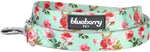 Durable Spring Scent Inspired Floral Rose Print Turquoise Dog Leash 5 Ft X 5/8", Small