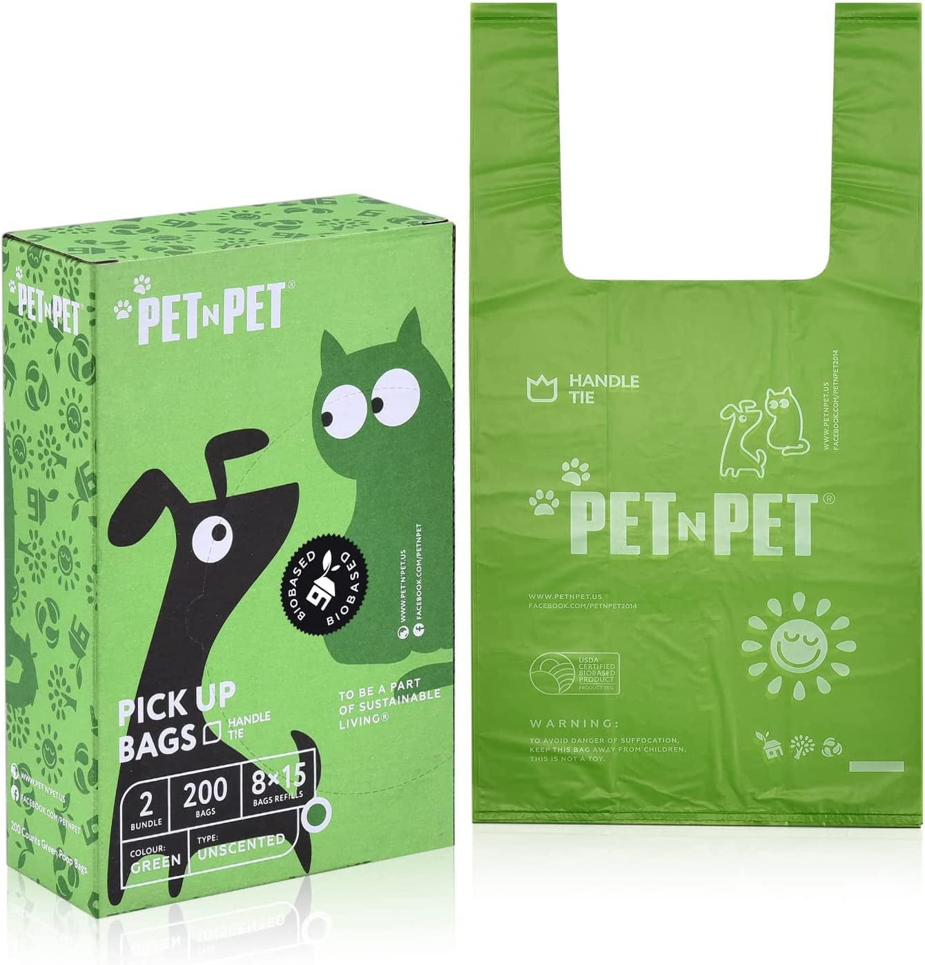 PET N PET Poop Bags 200 Counts Unscented