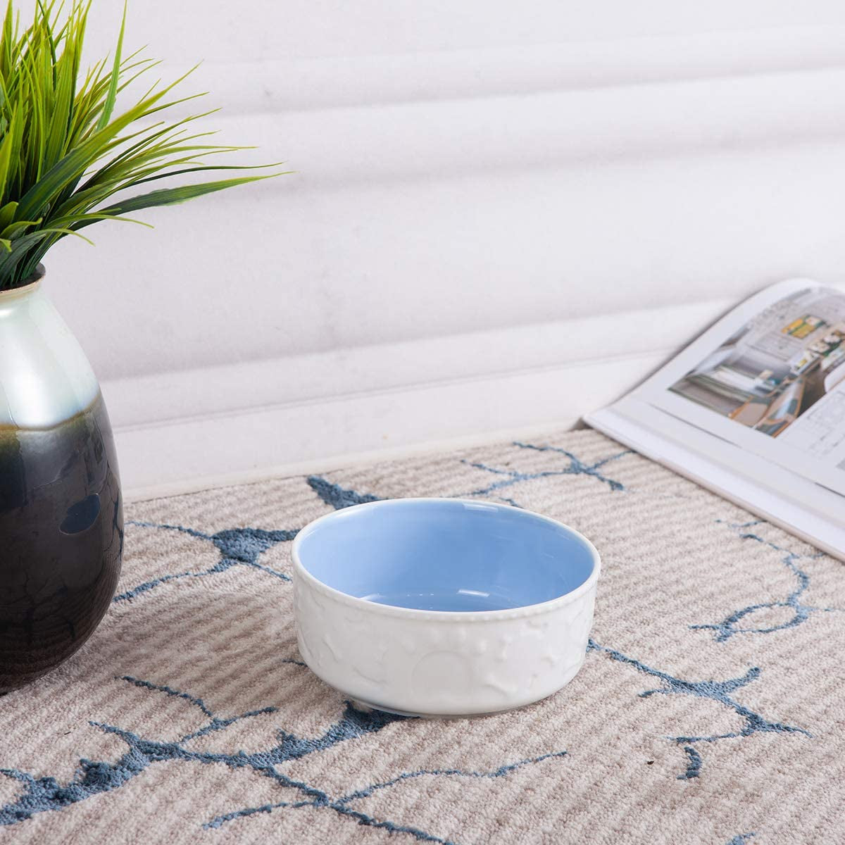 Ceramic Dog Bowl,6 Inch Non Slip 