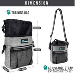 Dog Training Pouch Bag with Waist Shoulder Strap, Poop Bag Dispenser and Collapsible Bowl 