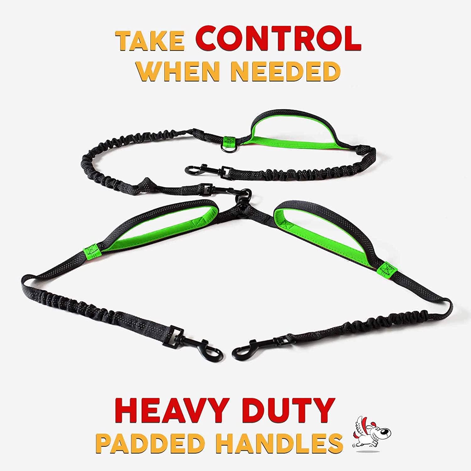 Double Dog Leash Hands-Free |360°Swivel 2 Dog Coupler | No Pull Two Dog Leash