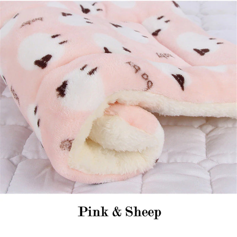 Pet Sleeping Mat Warm Dog Bed Soft Fleece Pet Blanket