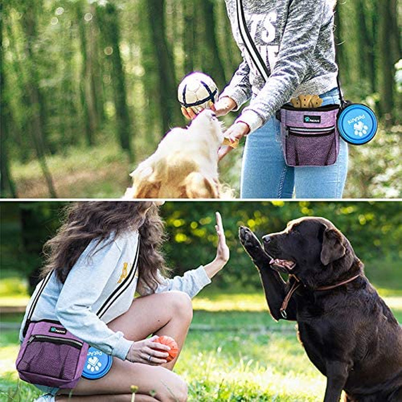 Dog Training Pouch Bag with Waist Shoulder Strap, Poop Bag Dispenser 