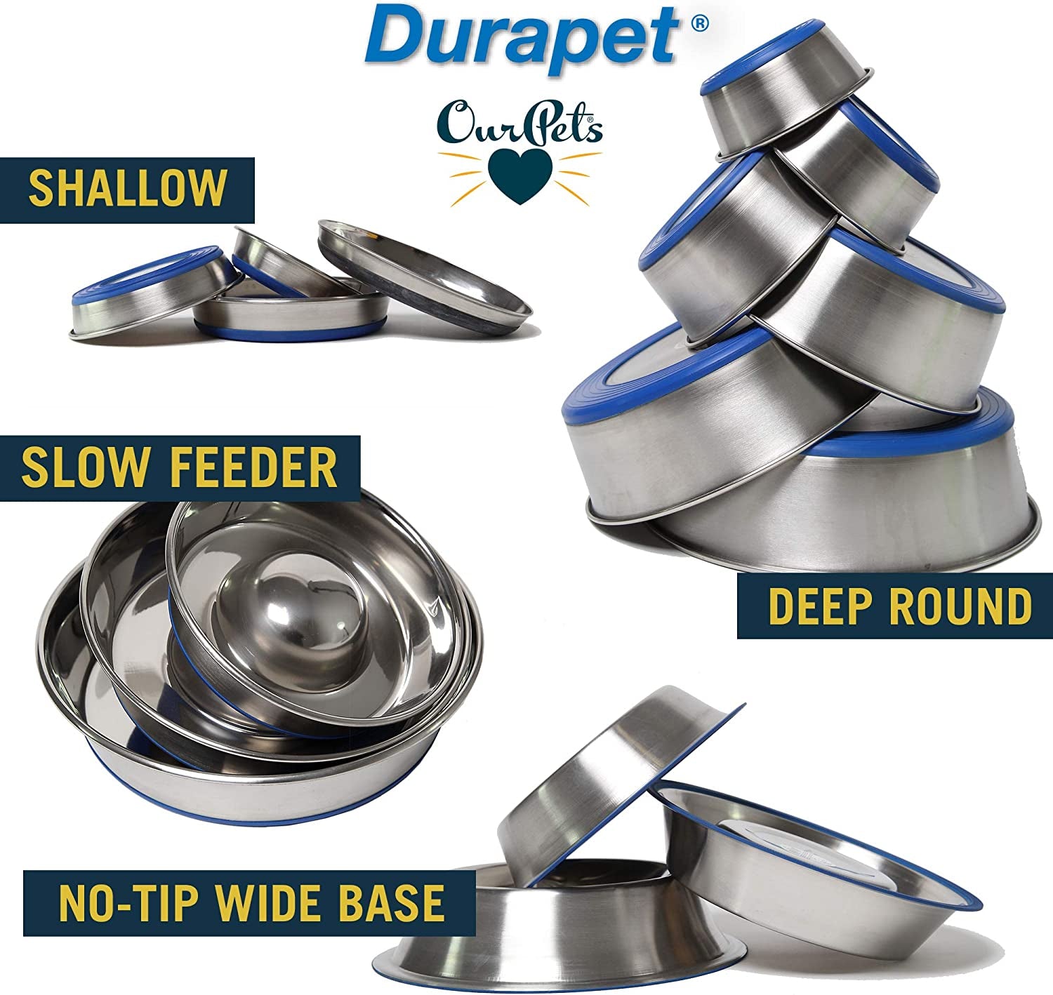 OurPets Stainless Steel No-Slip Bowl