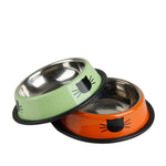 Multicolor Stainless Steel Cat Bowl