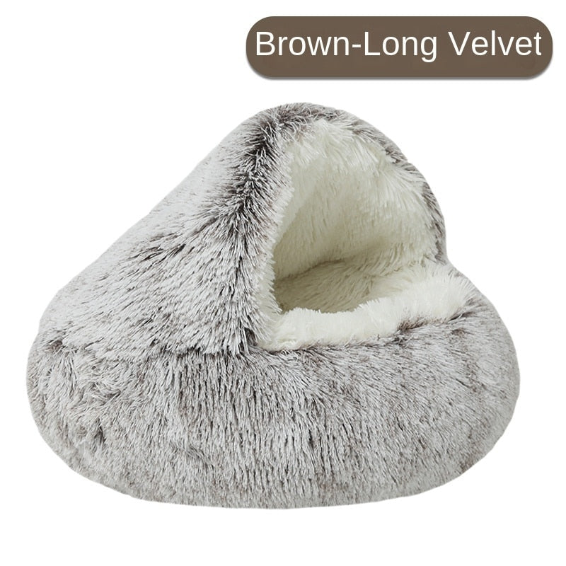 Winter Plush Pet Cat Bed