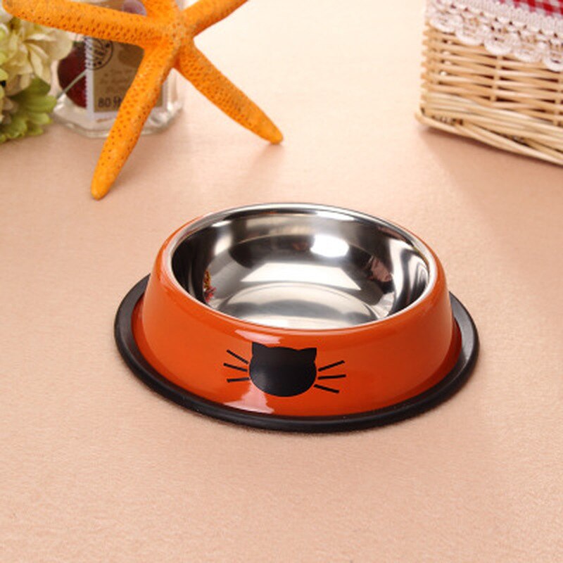 Multicolor Stainless Steel Cat Bowl