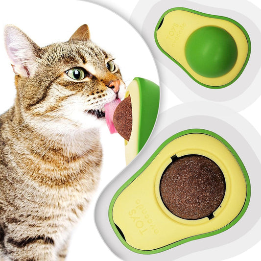 Avocado catnip licking 360° wall stick ball for cats - Free Shipping
