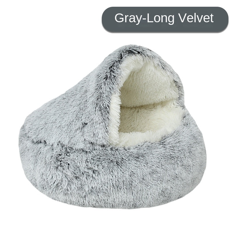 Winter Plush Pet Cat Bed