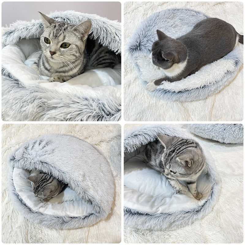 Winter Plush Pet Cat Bed