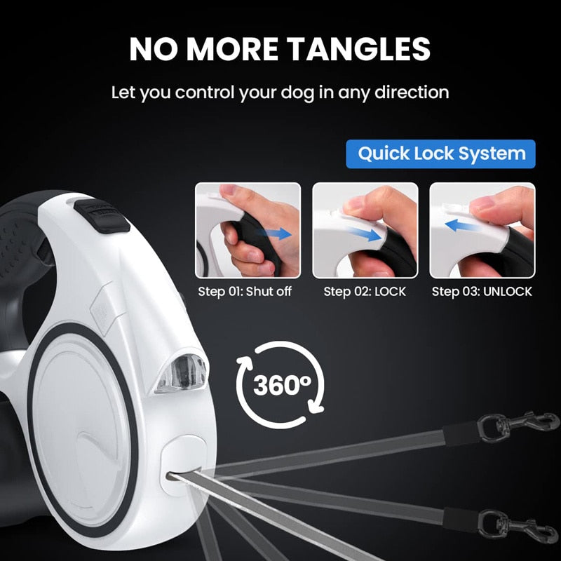 Flashlight Retractable Dog Leash