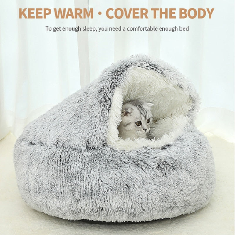 Winter Plush Pet Cat Bed