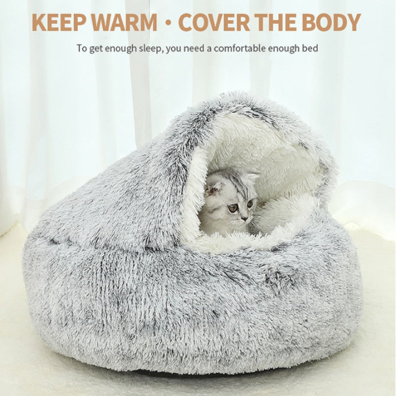 Winter Plush Pet Cat Bed