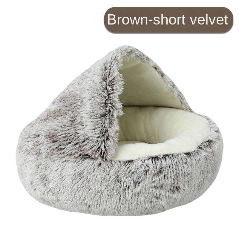 Winter Plush Pet Cat Bed