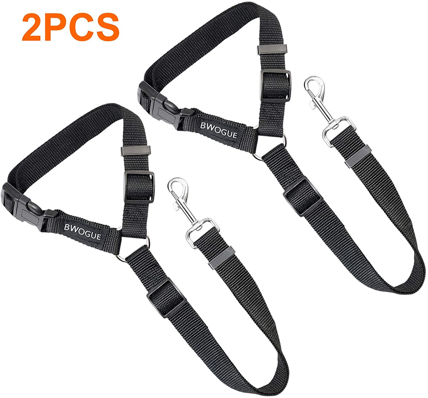 2 Packs Dog Cat Safety Seat Belt Strap Car Headrest Restraint Adjustable Nylon Fabric Dog Restraints Vehicle Seatbelts Harness