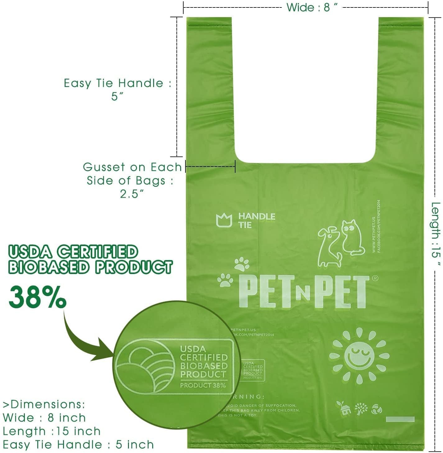 PET N PET Poop Bags 200 Counts Unscented